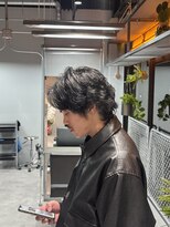 ブラック(BLACK) メンズミディアム/ミディアムパーマ/メンズパーマ