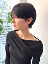 サンド クリア 横浜本店(sand clear) 黒髪ナチュラルショート 耳掛けハンサムショート 黒髪ショート