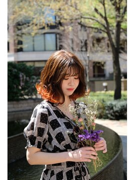 パッセージ ダブリュー 八幡山(hair make passage .w) 切りっぱなし外はねボブ