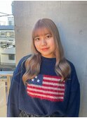 切りっぱなしボブ エアリーロング 美髪 ピンクブラウン