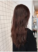 秋色ブラウン ロゼ ニュアンスパーマ