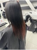 地毛から自然に繋がるピンクグラデーションカラー