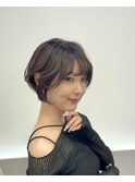 大人かわいい小顔ショートショートヘア30代40代50代白髪ぼかし
