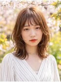 春カラー◆可愛いレイヤーカット/ピンクベージュ/20代30代