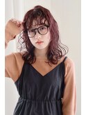 大人可愛い20代30代40代ロングチェリーブラウン