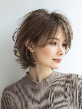 ハーツ 青山表参道店(Heart's) 白髪ぼかし脱白髪染め似合わせショートボブ40代50代60代
