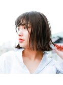 表参道　原宿　切りっぱなしボブ　ニュアンスボブ　黒髪ボブ
