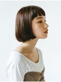くすみベージュ/ボブ/前髪/レイヤー/髪質改善/縮毛矯正/田町