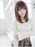 【錦糸町レビュー店】小顔モテ前髪ストレート#マロンベージュ