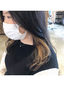 ヘアーエスクールステラ(hair S.COEUR stella) イヤリングカラー/セミロング/ゴールドカラー