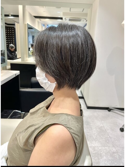 グレイヘア丸みショートボブ小顔ショートお客様ヘア☆