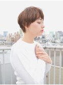 前髪長め大人小顔ショート30代40代50代　藤沢