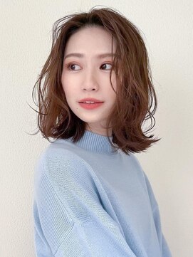 オーブ ヘアー ラルゴ 広島祇園店(AUBE HAIR largo) 大人可愛い面長解消ロブ/20代30代40代/韓国ヘア/パーマ