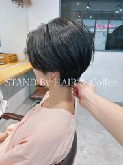 【STAND By HAIR &Coffee】大人黒髪ハンサムショート　#003