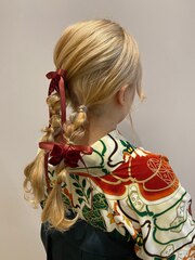 成人式卒業式入学式ヘアセット/着付け/編みおろしスタイル