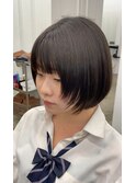 □#顔まわり小顔レイヤー#黒髪ボブ#レイヤーボブ#ボブルフ