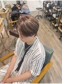 メンズハイライト×ホワイトミルクティー
