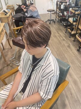 フェリーチェヘアーデザイン(Felice) メンズハイライト×ホワイトミルクティー