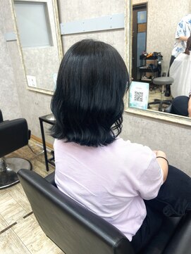 ノア ヘアデザイン 町田店(noa Hair Design) 地毛風ネイビーカラー