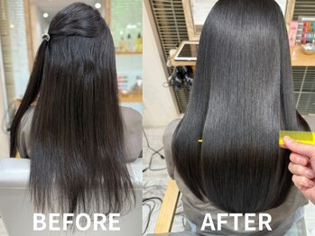 アオ 花咲町(a-o)の写真/くせ毛やうねりはカットやトリートメントではまとまりにくい。ぜひ髪質改善矯正を体感してみてください。