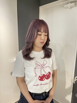 ラベンダーカラー×韓国風顔周りレイヤー