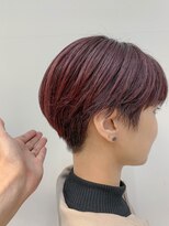 テトヘアー(teto hair)&nbsp;マッシュショート、ショートヘア、チェリーレッド