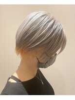 ゲイン(Gain)&nbsp;ショートカット×シルバー×インナーオレンジ/ハイトーンカラー