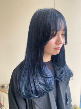 カシェ リタ ヘアー(CACHE'&RITA HAIR) レイヤーロング◯ネイビーブラック◯ブルーブラック◯韓国風