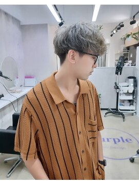 パープル(purple) メンズホワイトグレージュ