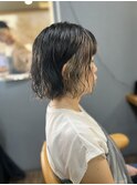 ボブパーマ×インナーカラー