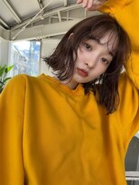 アクアオモテサンドウ(ACQUA omotesando) △癖毛風パーマゆるふわパーマボブパーママロンベージュ