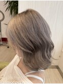 透明感カラーダブルカラーブリーチミルクティーベージュ