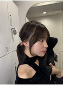 ミニウルフレイヤーカット顔周り前髪韓国ミディアムロング/池袋