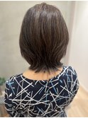 50代60代/ミディアムヘア/ナチュラルストレート/縮毛矯正