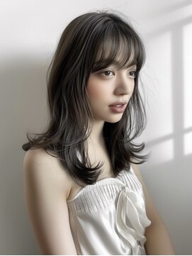 イオエ 表参道(ioe) 黒髪/オリーブグレー/小顔/ココアベージュ/髪質改善/縮毛矯正