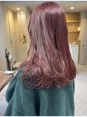 大人可愛い春カラー◎ブリーチなしダブルカラーで作るピンク落合