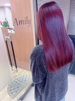 アミリー 成田美郷台店(Amily)&nbsp;チェリーレッドセミロングストレート艶髪赤髪20代30代40代50代