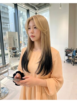 ハーツオオサカ(HE:ARTS OSAKA) ニュアンスヨシンモリ×デザインエンドカラーロング