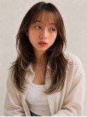 横浜西口/羽エクステ ミルクベージュ ロングウルフカット ウルフ