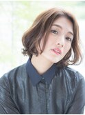 ウザバングで小顔スイートボブ♪