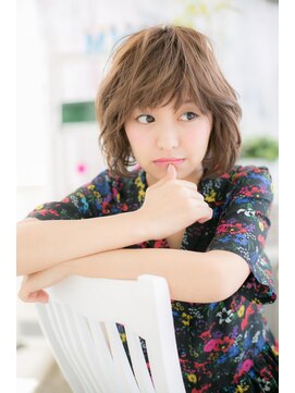 ミック 日暮里店(miq) くせ毛風ラフニュアンスマロンベージュボブレイヤーa1