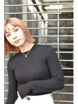 ミエル ヘア 新宿(miel hair)&nbsp;〈mielhair新宿〉ハイトーン　切りっぱなしボブ
