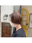 センターパート×ショート