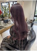 大人ゆるふわラベンダーココアブリーチなしダブルカラー