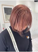髪質改善＊コンパクトボブピンクベージュ＊美髪【Zina S 札幌】