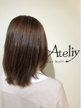 アトリーフォーヘアー(Ateliy for hair)の写真/新導入のカシミア級の手触り「トリキュア」取扱い★ホームケア付きで質感長持ち♪憧れの美髪を叶える＊