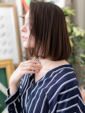カバーヘア ブリス 大宮西口(COVER HAIR bliss) ★アシンメトリー前下がりワンレンかきあげボブディ30代40代★1