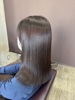 ヘアーサロン エイム(hair salon Ame)の写真/クセやダメージを抑え、ハリコシを出しながらぺたっとしない自然な仕上がりで綺麗にまとまる髪に…＊