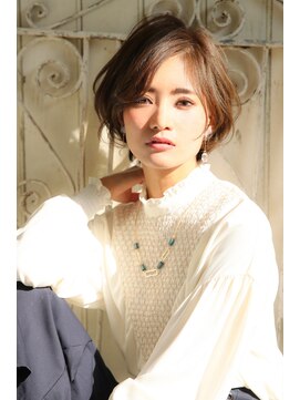 アフロートpd+ KOBE(AFLOATpd+) 前髪なしの大人ショート！明るめ白髪染めはグレージュで！山口☆