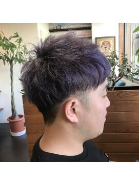 スープレックス ヘアーデザイン(SOUPREX HAIR DESIGN) ツーブロック パープル　メンズカット　１０代　20代　30代